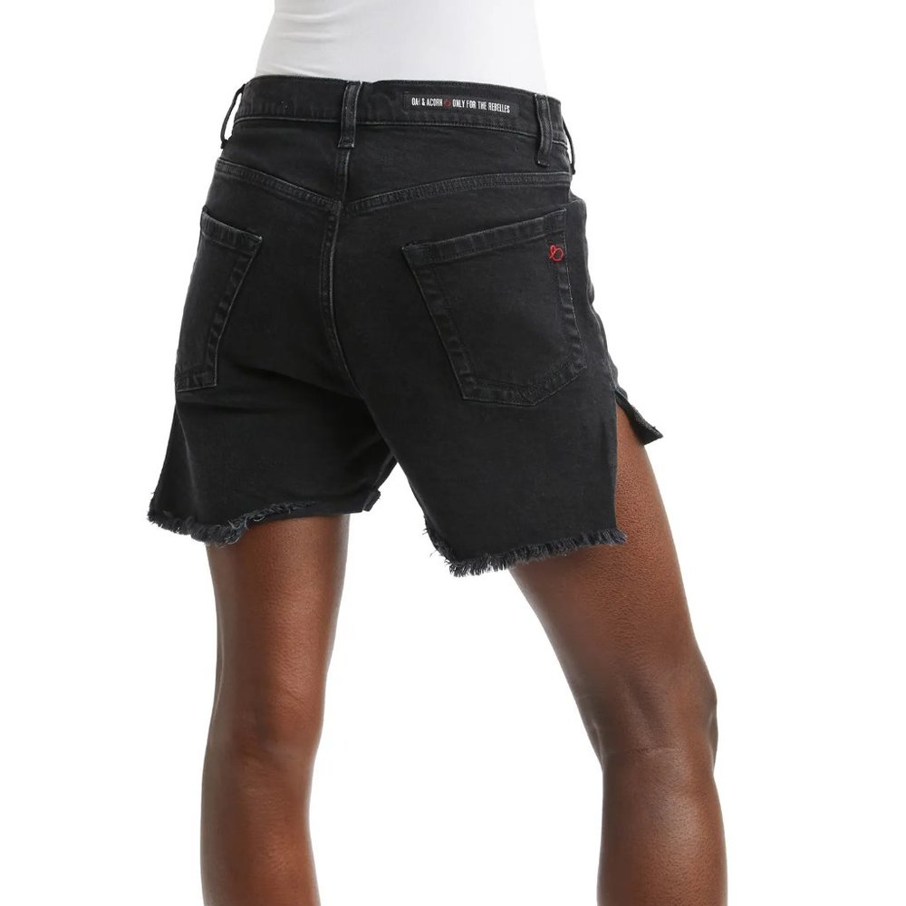 NWT OAK & ACORN S3 Slouchy Designer Black Denim Jean Shorts Size 29 oakacorn